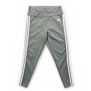 Adidas Aeroready Gray Leggings Women’s Athletic 3 Stripe | Size L